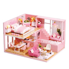 Tukiie Diy Miniature Dollhouse Kit With Furniture 124 Scale Creative Room Mini Wooden Doll House Accessories Plus Dust Proof