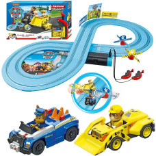 Carrera First Paw Patrol Slot Car Race Track Includes 2 Cars Chase And Rubble Batterypowered Beginner Racing Set For Kid