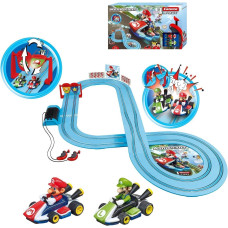 Carrera First Nintendo Mario Kart Slot Car Race Track Includes 2 Cars Mario And Luigi And Twocontrollers Batterypowered B