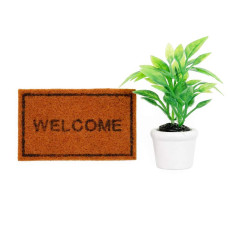 Odoria 112 Miniature Plants And Welcome Mats Doormat Dollhouse Decoration Accessories