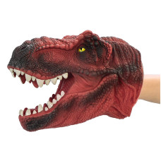 Cogo Man Dinosaur Hand Puppet Red T Rex Toys Dinosaur Puppet Rubber Realistic Tyrannosaurus Rex Head Lifelike Hand Puppet T