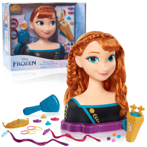 Disneys Frozen 2 Queen Anna Deluxe Styling Head And Accessories 18Pieces Red Hair Kids Toys For Ages 3 Up By Just Play