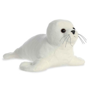 Aurora Huggable Destination Nation Harp Seal Stuffed Animal Global Exploration Learning Fun White 13 Inches