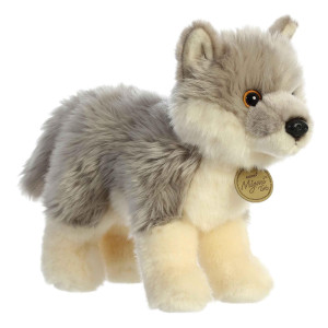 Aurora Adorable Miyoni Tots Wolf Pup Stuffed Animal Lifelike Detail Cherished Companionship Gray 10 Inches