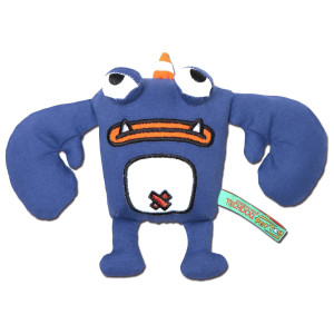 Touchdog Cartoon Crabby Tooth Monster Plush Dog Toy One Size Blue