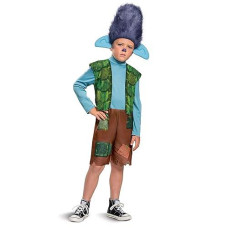 Trolls World Tour Branch costume, Trolls World Tour childrens classic Dress Up Outfit for Boys, Kids Size Medium (7-8)