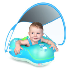 Laycol Baby Swimming Float Inflatable Baby Pool Float Ring Newest With Sun Protection Canopyadd Tail No Flip Over For Age Of 3