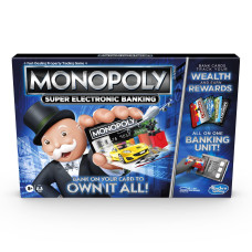 Hasbro Gaming Monopoly Super Electronic Banking Board Game Electronic Banking Unit Choose Your Rewards Cashless Gameplay Tap