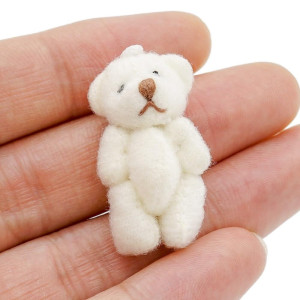 Odoria 112 Miniature Bear Dollhouse Decoration Accessories White