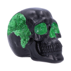 Nemesis Now Geode Black Green Gothic Glitter Skull Figurine Polyresin 17Cm