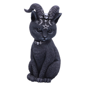 Nemesis Now Cult Cuties Pawzuph Figurine 11Cm Resin Black Scarily Adorable Horned Cat Adorned With Small Skulls Pentagrams