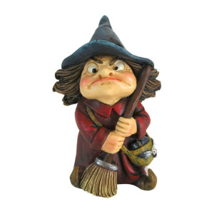 Nemesis Now Toil Small Witch And Broomstick Figurine Usone Size Red