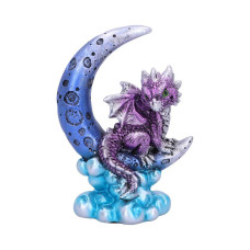 Nemesis Now U5028R0 Metallic Purple Crescent Creature Moon Dragon Figurine Polyresin One Size