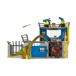 Schleich Dinosaur Toys Science Playset 33Piece Set Research Station With Brachiosaurus Velociraptor Men Scientist Action Fi