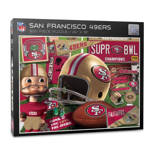 Youthefan Nfl San Francisco 49Ers Retro Series Puzzle 500 Pieces Team Colors Large