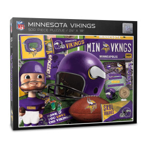 Youthefan Nfl Minnesota Vikings Retro Series Puzzle 500 Pieces Team Colors Large