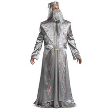 Disguise Mens Dumbledore Costume, Official Harry Potter Wizarding World Robe And Hat Outfit Adult Sized Costumes, Silver, Xxl 50-52 Us