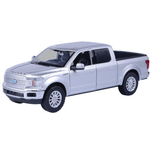 2019 Ford F150 Limited Crew Cab Pickup Truck Metallic Silver 124127 Diecast Model Car By Motormax 79364