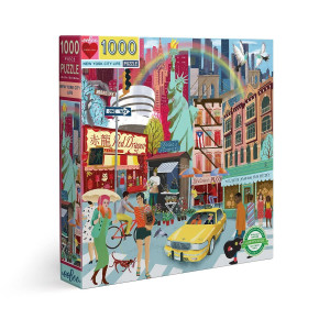 Eeboo Piece And Love New York Life 1000Piece Square Adult Jigsaw Puzzle Jigsaw Puzzle For Adults And Families Includes Gloss