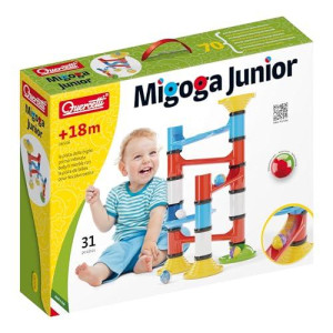 Quercetti Migoga Junior Marble Run 31Piece Beginner Set With Large Pieces And Rattle Balls For Toddlers And Little Kids Ages