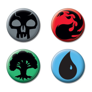 Ataboy Magic The Gathering Mana Assortment Set Of 4 125 Collectible Buttons