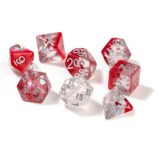 Sirius Dice Poly Set Hearts Wsilver 7