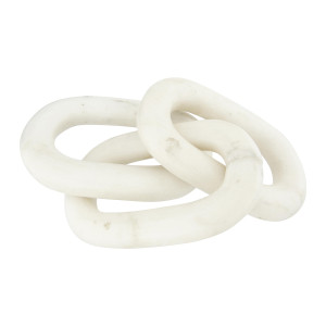 Bloomingville 13L Decorative Marble Chain Link Figurine White