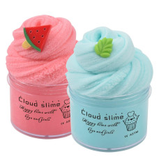 2 Pack Cloud Slime Kit With Red Watermelon And Mint Charms Scented Diy Slime Supplies For Girls And Boys Stress Relief Toy For