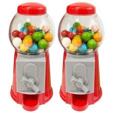 Artcreativity Gumball Machine Bank For Kids Set Of 2 525 Inch Desktop Bubble Gum Mini Candy Dispenser Unique Money Saving Co