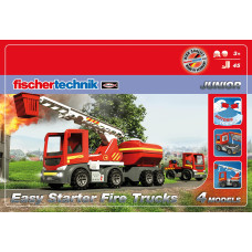 Fischertechnik Junior Easy Starter Fire Trucks With 45 Multicolored Parts For Hours Of Varied Fun Within Three Different Models