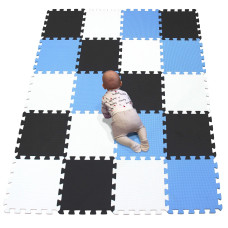 Yiminyuer 20Pc 30 X 30 X 1Cm 10Mm Thicknes Kids Playmat Floor Matting Foam Garden Fitness Nursery Mat White Black Blue R01R04R07