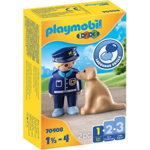 Playmobil Police Officer With Dog 70408 123 For Young Kids