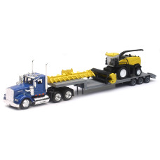 Newray Kenworth Lowboy Trailer With New Holland Self Propelled Forage Harvester With Detachable Hay And Corn Head Attacments