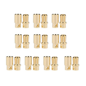 10Pairs Goldplated 8Mm Male Female Banana Plugs Bullet Connector For Rc Battery Esc Motor