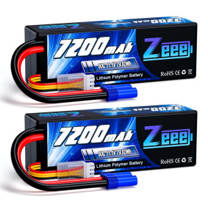 Zeee 3S Lipo Battery 7200Mah 111V 80C With Ec5 Connector Hard Case Battery Compatible With Rc Car Rc Truck Rc Boat Losi Associa