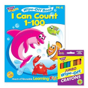 Trend Enterprises Counting To 100 Reusable Book & Crayons