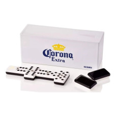 Dominos Azteca Mexico Dominoes Extra White And Black Crown Plastic Box