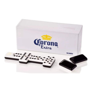 Dominos Azteca Mexico Dominoes Extra White And Black Crown Plastic Box