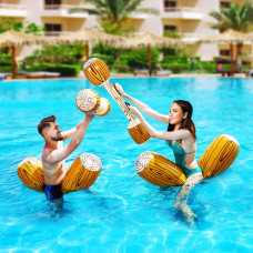 Sunshinemall Adult Wooden Pool Float Board Adult Pool Lounger Float Board Wood Water Sports Floats Adult Recliner Chair Inflata