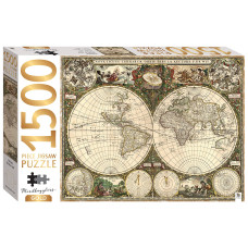 Hinkler Mindbogglers Gold 1500Piece Jigsaw Puzzle Vintage World Map Jigsaws For Adults Deluxe Jigsaw Puzzles 33X26In I