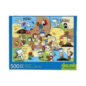 Aquarius Peanuts Baseball Puzzle (500 Piece Jigsaw Puzzle) - Officially Licensed Peanuts Merchandise & Collectibles - Glare Free - Precision Fit - 14 X 19 Inches