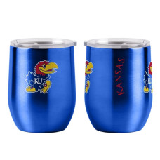 Boelter Brands Ncaa Kansas Jayhawks Drink Tumbler Steel 16 Curved Team Colors One Size