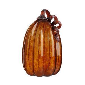 Diamond Star Handblown Glass Pumpkin Brown H 95 X D 6