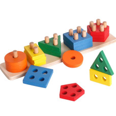 Wisbaby Montessori Toys For 1 2 3 Year Old Boys And Girlswooden Sorting Stacking Toy For Toddlers Learning Toyseducational T