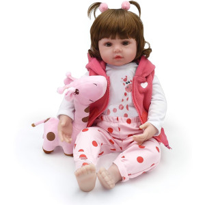 Charex Reborn Baby Dolls Silicone Full Body 18 Inches Lifelike Baby Dolls Girls Soft Vinyl Weighted Doll For Age 3