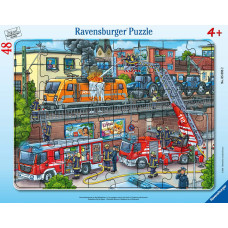 Ravensburger Puzzle 48 Pcs Fire Service On The Train Tracks 05093 Frame Puzzle