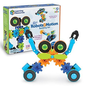 Learning Resources Gears Gears Gears Robots In Motion Building Set 116 Pieces Ages 5 Robot Toy Stem Toys For Kids Robo