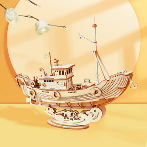 Rolife 3D Wooden Puzzles Model Kit For Adults To Build Wooden Model Ship Series Fishing Ship Building Model Kit Diy Crafts Hob