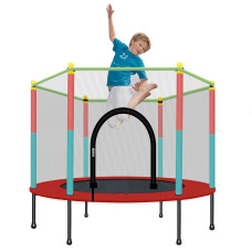 Toymate Kids Trampoline With Safety Enclosure Net 5Ft Trampoline For Toddlers Indoor And Outdoor Parentchild Interactive Ga