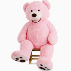 Morismos Giant Teddy Bear Large Pink Teddy Bears 3Ft Pink Plush Stuffed Animals For Girlfriend Kids On Christmas Valentines Da